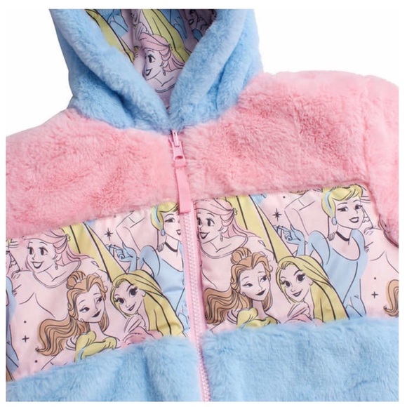 NWT Disney Princess Kids Reversible Jacket for Girls - size 5 PRINCESS cozy - Picture 7 of 9